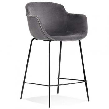 Chaise snack mi-hauteur 'LARISSA MINI' en velours gris