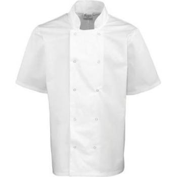 Unisex chef-koksjack met studs korte mouwen (2 stuks) 3XL