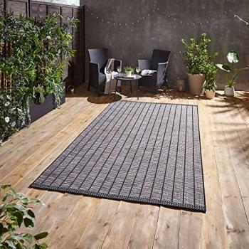 A041 Santa Monica Black Stripe Outdoor Mat