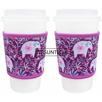 Manchons en néoprène pour tasses de café, réutilisables, 4mm, 12-24oz, lot de 2