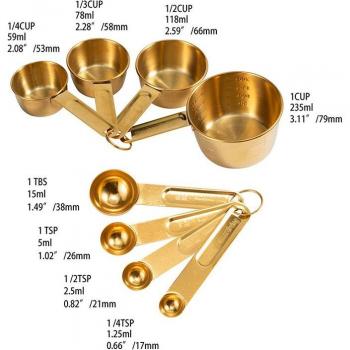 4/8-Piece Silver Stainless Steel Measuring Set for Sugar and Coffee