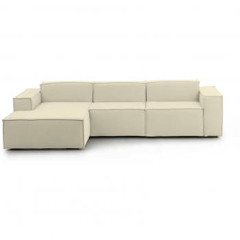 Talamo Italia Divano Fisso con Penisola – 100% Made in Italy, Beige