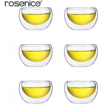 6pcs Thermal Insulated Glass Tea Cups