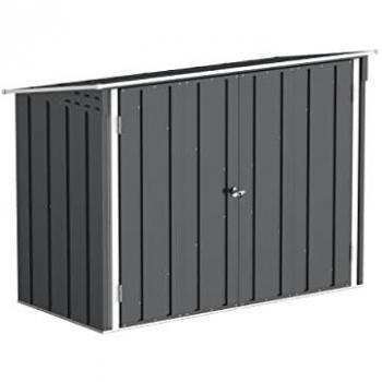 Abri à vélos en métal Duramax 2,05m² anthracite avec kit d'ancrage et portes doubles verrouillables