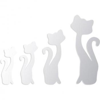 4 Pcs Cute Cat Acrylic Mirror Stickers