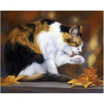 5D Katzen-Diamant-Malerei: 20×30 cm Kreuzstich-Stickerei
