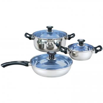 Hoffmanns Premium‑Edelstahltopfset – 6‑teiliges Kochgeschirr mit Glasdeckeln