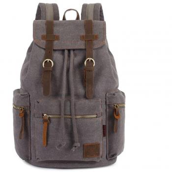 Kaukko Toit de Style Vintage en Cuir Gris