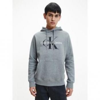 Calvin Klein Iconic Gray Hooded Sweatshirt for Men