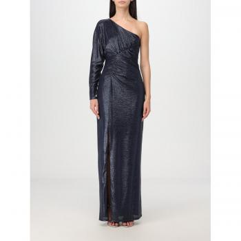 S Blue Metallic One‑Shoulder Dress – Ralph Lauren