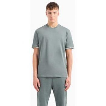 Camiseta de Hombre con Logo en Mangas Verde de Armani Exchange