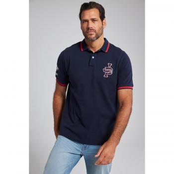 Polo uomo 7XL blu con dettagli a contrasto JP1880