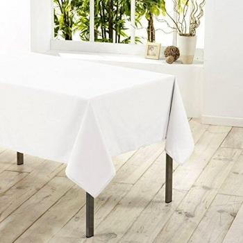 Nappe rectangulaire Essentiel en polyester uni blanc 140 x 250 cm