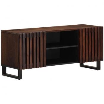Mobile Porta TV Marrone e Nero 105x34x46 cm in Legno di Mango
