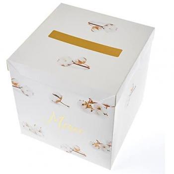 Urne décorative coton blanc 25cm