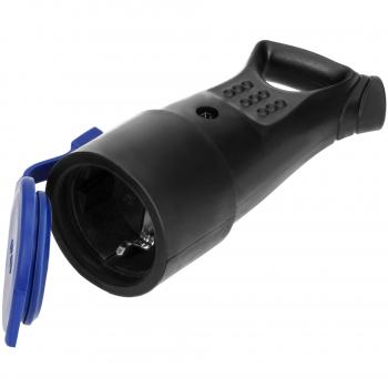 Adaptador Exterior IP44 de 2 Polos + Tierra en Negro