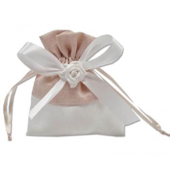 Sacchetti Porta Confetti Rosa e Bianca per Matrimonio e Battesimo