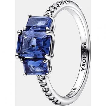 Pandora Damenring mit blauen Rechtecksteinen, Modell 192389C01