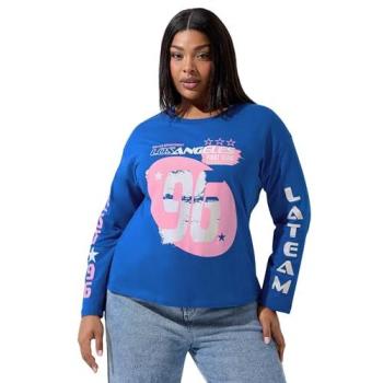 Azure Comfort Women's Oversize Graphic T‑Shirt – Size 30-32