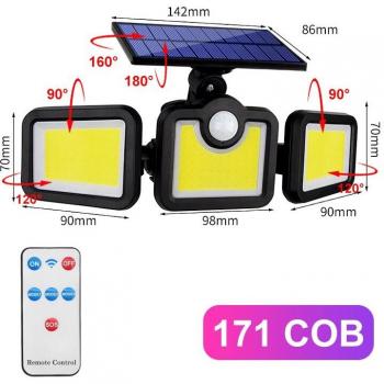 3-Head Solar Motion Light with Remote Control