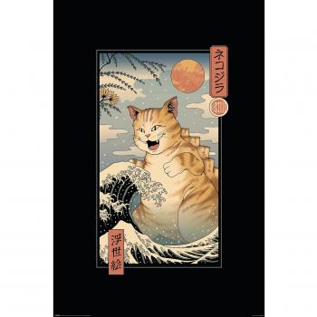 Poster « Cat‑zilla Ukiyoe » de Vincent Trinidad