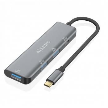 Hub USB Tipo-C Aisens 3 Puertos USB-A y 1 Puerto USB-C Gris