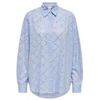 Camicia Donna ONLJulie Inchiostro Argento su Fondo Blu
