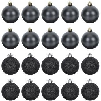 24 Boules Suspendues Noël Noires