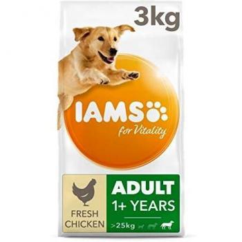 IAMS Vitality Huhn Trockenfutter 3 kg – Speziell für Hunde ab 1 Jahr, große Rasse