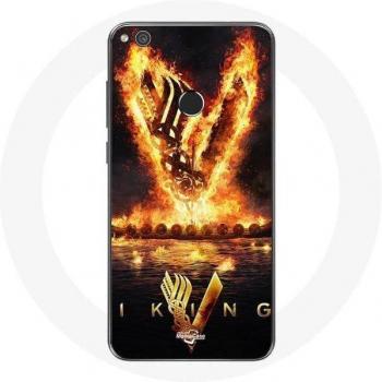 Couvercle Huawei P8 Lite 2017 Vikings Saison 6 – Logo V & Épée de Feu Nocturne