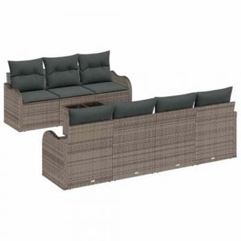 Canapé jardin gris poly rattan – modèle 3345609