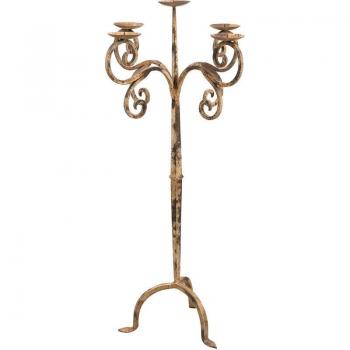 Luce antica: candeliere piantana ferro battuto 49×49×94
