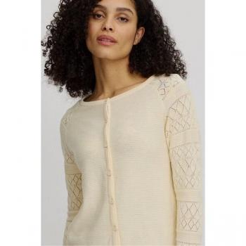 TRANQUILLO Ajour-Style Strickjacke, S25A60, Beige