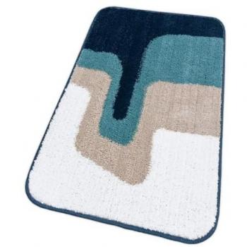 Scendiletto Tappeto Bagno 50x110 cm – Pelo raso morbido, assorbente, antiscivolo, lavabile blu