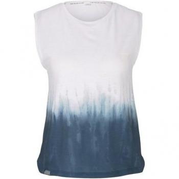 TOM TAILOR Batik Tanktop für Damen, weiß, mit Logo