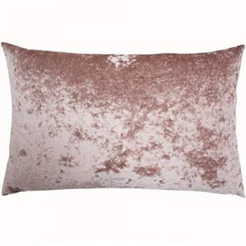 Paoletti Verona Crushed Velvet Cushion – 40cm W × 60cm L (Soft Blush)