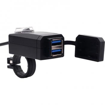 Motorcycle Phone Charger with Digital Voltmeter and Thermometer