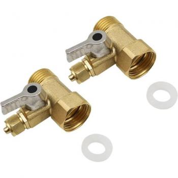 2Pcs 1/2 inch to 1/4 inch Brass Faucet Valve for Water Filter