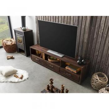 Bark 217 Mobile TV laccato in legno di acacia marrone scuro