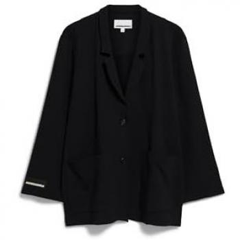 ARMEDANGELS Maria Fernandaa Frauenshirt mit Jackenstruktur – Schwarz
