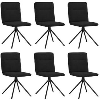 VidaXL Esszimmerstuhlset 6er Schwarz Stoff