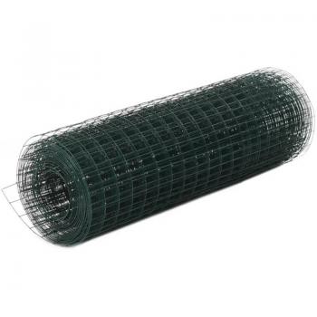 Rete di Recinzione a Doppio Strato (Acciaio + PVC) – 25x0,5 m Verde