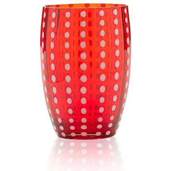 Bicchieri tumbler Zafferano Perle rosso 32 cl