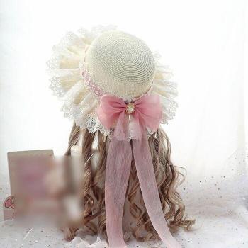 Turbante de Paja con Encaje