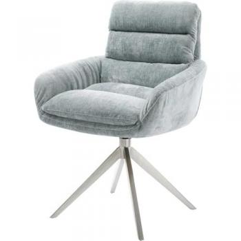 Abelia‑Flex Ergonomischer Stuhl, Chenille‑Bezug, Edelstahl‑Stützstruktur