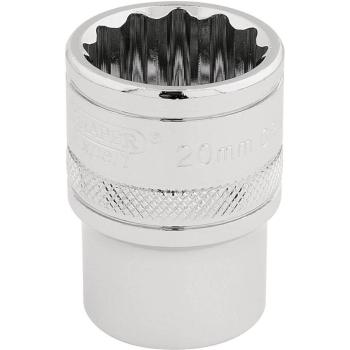 Draper 1/2 Square Drive Hi-Torq 12 Point Socket (20mm) | 33289