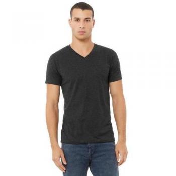 T-shirt V Neck Heather Unisexe S Gris Foncé
