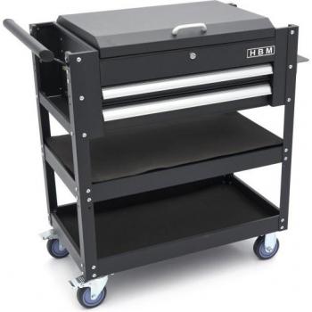 Carrousel d'outils HBM 2 tiroirs, 2 étagères, 90 cm