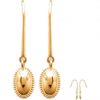 Lily's Goldenes Antik-Set – 8 × 5 mm Ohrringe