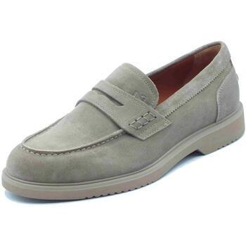 Nerogiardini Men’s 9 US Beige Leather Loafers – Stylish Everyday Wear